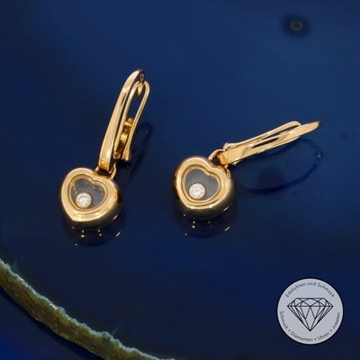 Wert 4.000,- Original Chopard Happy Diamonds Ohrschmuck 750 / 18 Karat Gold xxyy