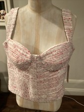 100% AUTH BN AQUA BLOOMINGDALES CORSET TOP BL...