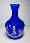 Vintage Mary Gregory Cobalt Blue Decanter/Bud Vase 7"x5.5" Collectibles