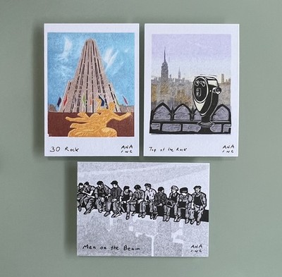 Ana Inciardi Mini Print - 30 Rock, Top of the Rock, Men on the Beam (FULL SET)