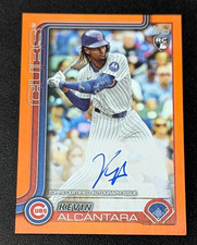 KEVIN ALCANTARA RC 2025 TOPPS SERIES 2 ORANGE REFRACTOR ON CARD AUTO #/25 Cubs
