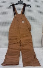 Carhartt Quilt Lined Brown Duck Bib Overall 42x32 R02-BRN New Other