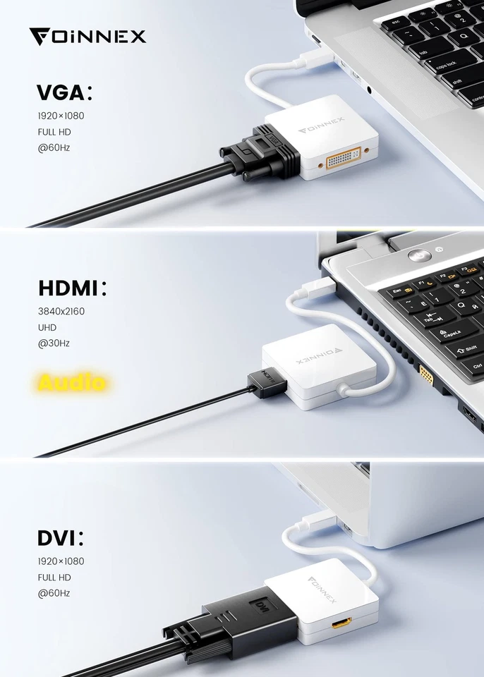 Mini DisplayPort to HDMI DVI VGA Adapter, 4K Microsoft Surface Video Display ... - Image 4 of 4
