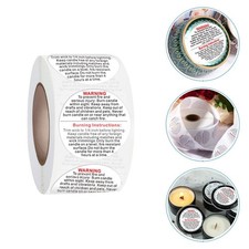 2 Rolls Safety Warning Labels Sticker Candle Stickers Jar Container