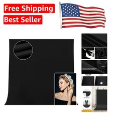 10x8ft Black Photography Backdrop - High-Density Polyester for Perfect Portraits