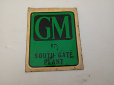 Vintage Employee Parking Id Decal General Motors South Gate Assembly Plant 1973- Vintage Employee Parking Id Decal General Motors South Gate Assembly Plant 1973-