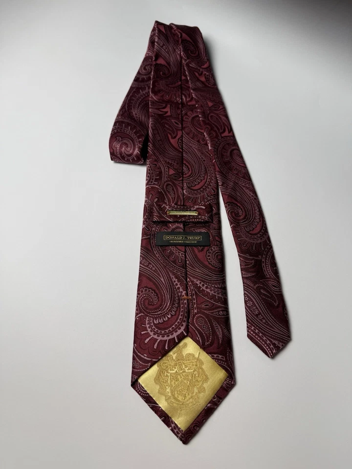 2 - Donald J Trump подпись коллекции синий и красный дизайн шелковые галстуки мужские - Изображение 4 из 4