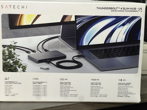Satechi - Thunderbolt 4 Slim Hub - 5-in-1 Dock- USB-C 60W, Single 8k or Dual - Picture 3 of 5
