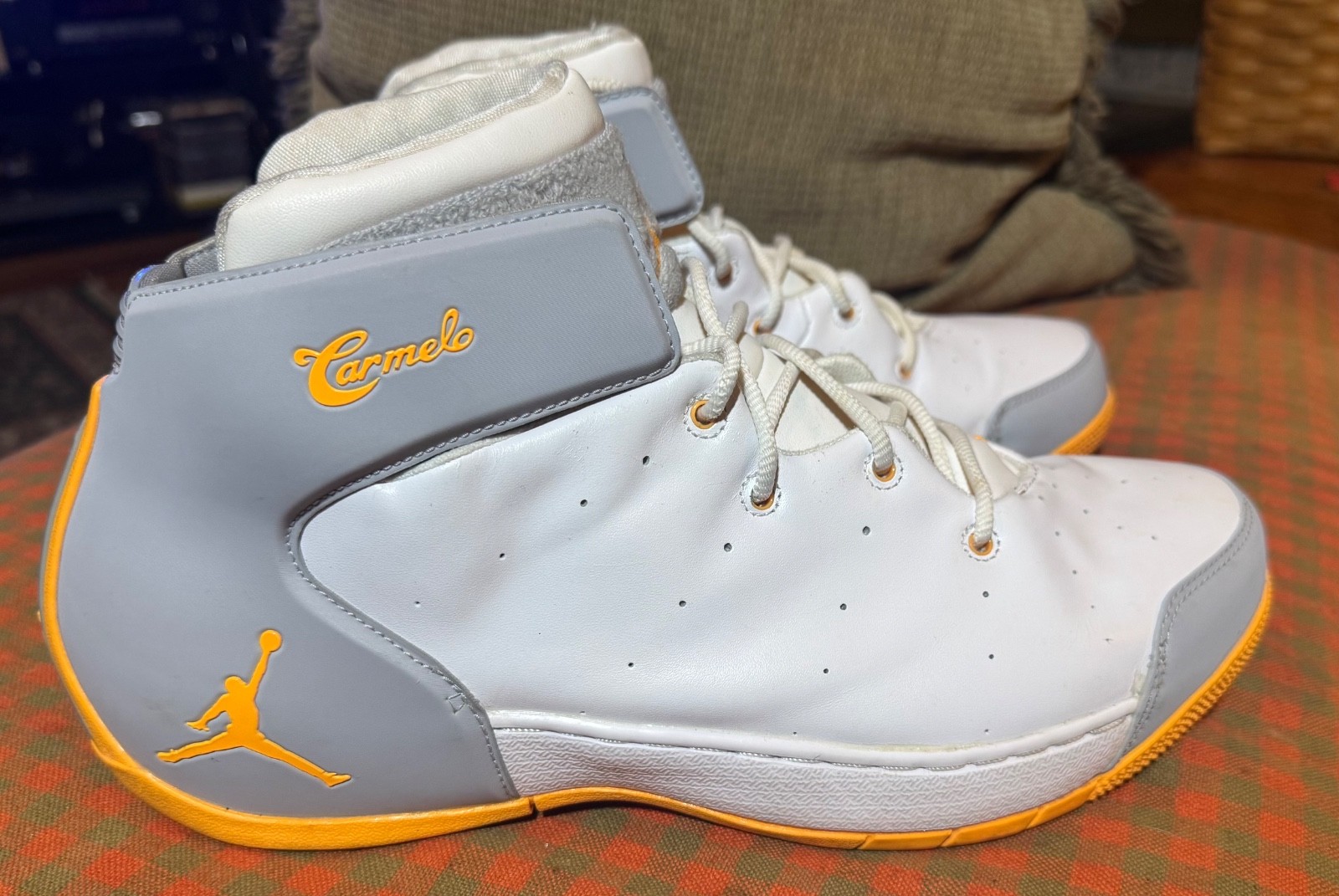 Size 12 Air Jordan Melo 1.5 Wolf Grey Mango
