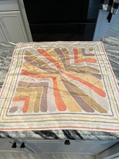 Vintage Avon Scarf Peach Gold Gray Swath Wave 26" Square Acetate Made in Japan