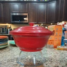 Fiestaware Fiesta Scarlet Red Casserole Dish Serving Bowl With Lid  9.25"