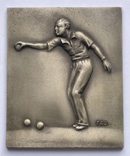 GRANDE MEDAILLE PLAQUE SPORT BOULES DE PETANQUE à MEZZAVIA ( en. Ajaccio ) FAU