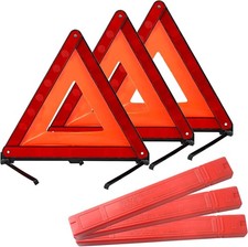 3x Large Warning Car Triangle Reflective Road Emergency Breakdown Safety Hazard