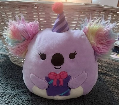 Original Squishmallows Bethany the Purple Birthday Koala 8 '' Plush Rainbow Ears 