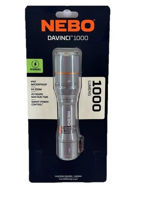 nebo davinci 1000 flashlight NEBO Davinci 1000 LED Flashlight Waterproof Rechargeable 6X Zoom Magnetic  Base