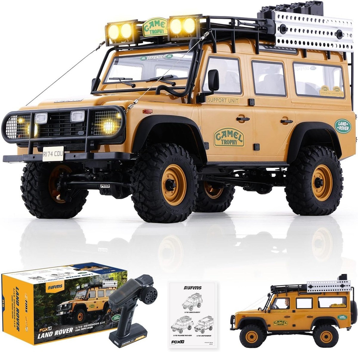 EAZYRC FMS FCX10 1/10 RC Crawler Land Rover Camel Trophy Edition