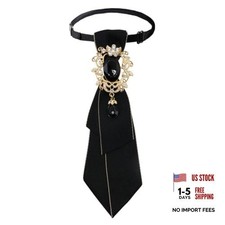 Rhinestone Ties for Women Girls Crystal Pre-tied Womens Tie Black