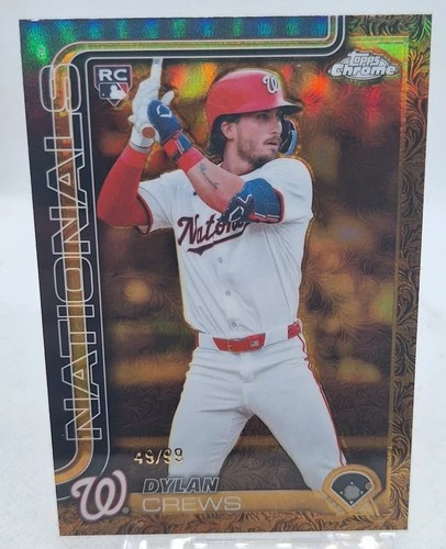 DYLAN CREWS 2025 TOPPS CHROME GILDED GOLD PRISMATIC RC #49/99