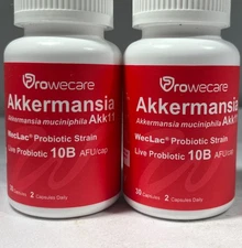 (2 PACK)ProWeCare Akkermansia Muciniphila Akk11 Probiotic 10B, 30 Caps -EXP:1/27