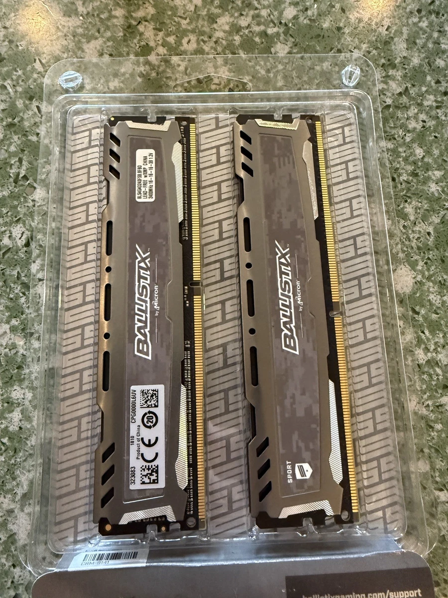 Barrette Mémoire Crucial Ballistix Sport 8 Go DDR4 2400, Modèle BLS8G4D240FSB