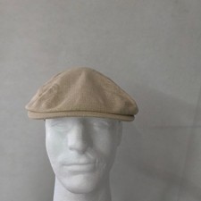 Wonderful Fashion Flat Cap Mens S/M Tan 100 Linen Paisley Lined IV1016 Newsboy