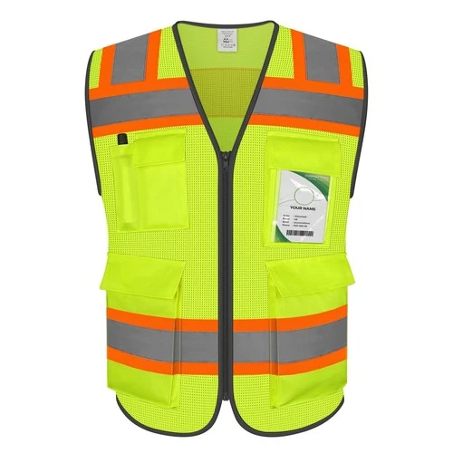 TCCFCCT Mesh Hi Vis Safety Vest for Men, 5 Pockets, DW-Yellow 3XL 3X-Large - product listing photo