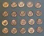 Mercury & Roosevelt Dime Mix lot of 20 Coin. 90% Silver.  10 Merc. & 10 Roosev.