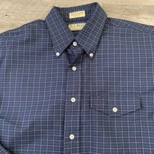 Vintage LL Bean Shirt Mens 16.5-34 Single Needle Tailoring Button Up Plaid USA