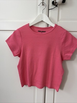 Rippen Shirt Pink XL Review Kurz T-Shirt Creme