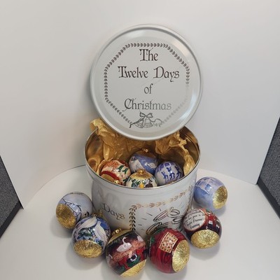 Rauch 1992 12 Days of Christmas Ornament Set of 12 w/ Tin Filament Wrapped