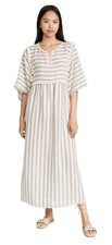 Women's Size Small Tory Burch Striped Midi Linen Caftan - New With Tags