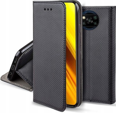 Für Xiaomi POCO X3 Pro - SMART MAGNET Schutz Hülle Case HandyTasche Etui SCHWARZ