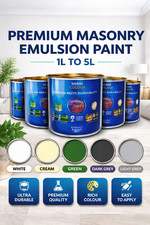 Premium Masonry Emulsion Paint - 1L to 5L  - 5 Colours