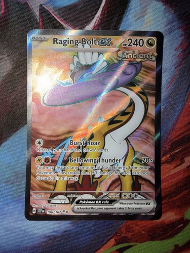 Raging Bolt ex SV05: Temporal Forces 196/162 Holo Ultra Rare Pokemon NM