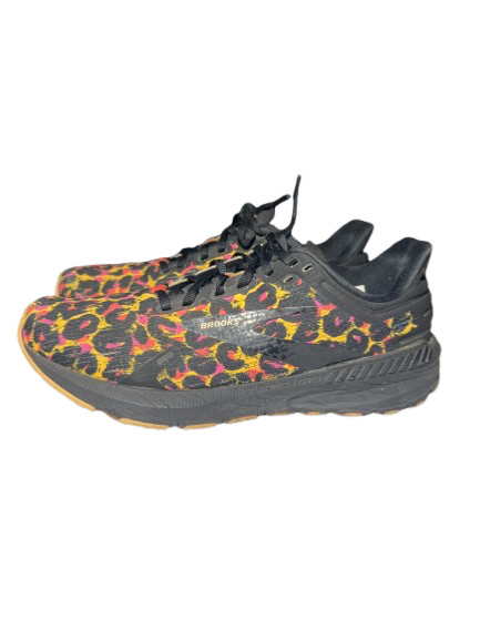 Brooks Launch 9 Wild, Women's Size 7 Running Shoes Cheetah Citrus/Coral/Black