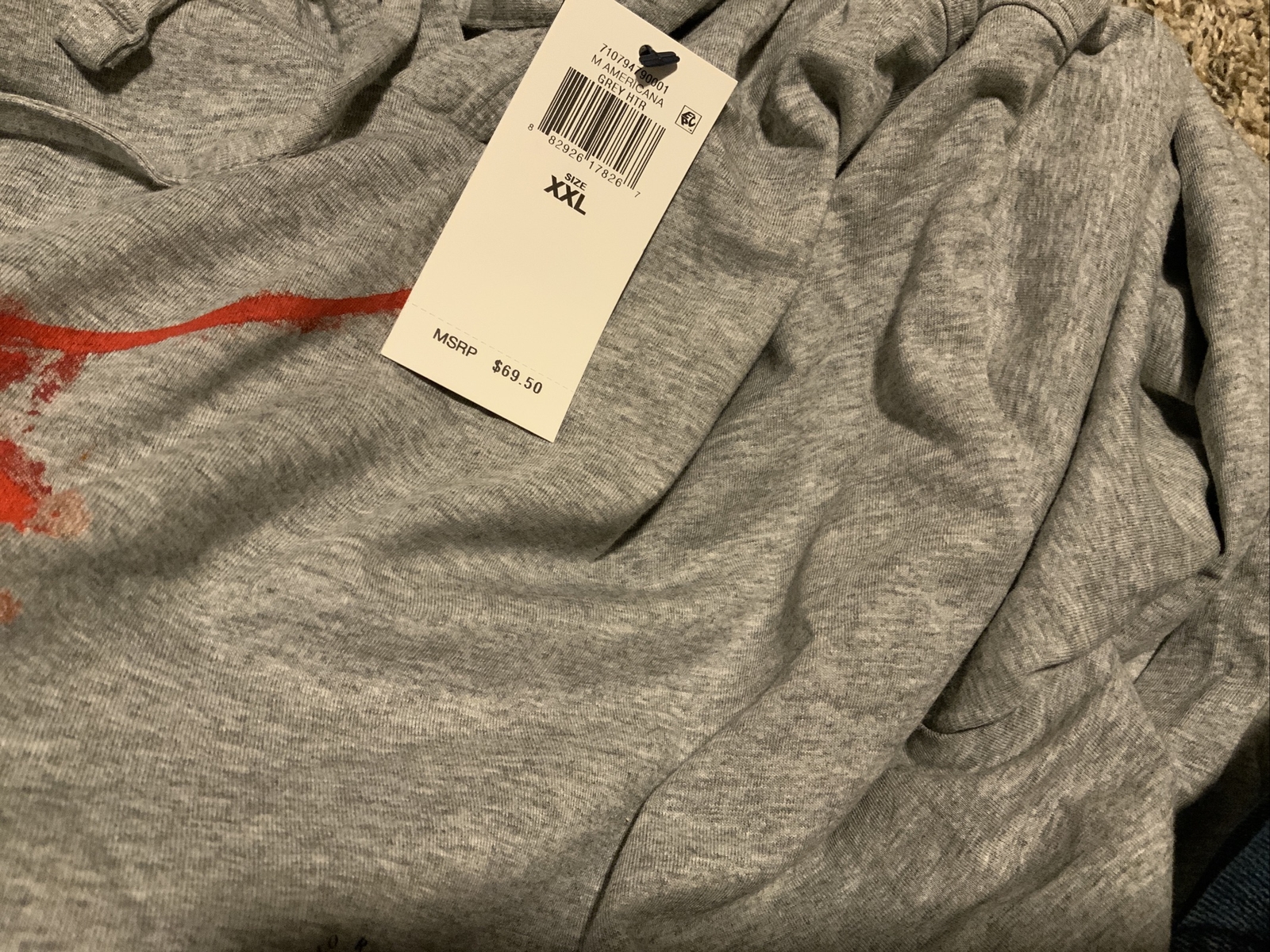 POLO RALPH LAUREN Grigio Heather Americana Pony Felpa con Cappuccio Camicia Uomo: 2XL Nuova con etichette