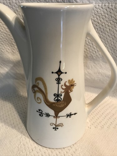 Edwin Knowles Weather Vane Rooster Coffee Pitcher 8” No Lid MCM Mid-Century VGUC - Picture 2 of 9