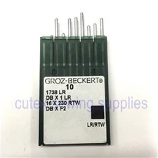 10 Pk. Groz-Beckert 16X257LR DBX1LR DBXF2 Leather Point (LR/RTW) Sewing Needles