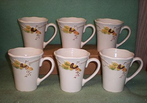 Vintage Pfaltzgraff Plymouth Coffee Mug Mugs 12 Oz Set Of 6