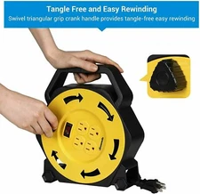 DEWENWILS Extension Cord Reel with 25 FT Power Cord 4 Grounded Outlets 16/3 SJTW