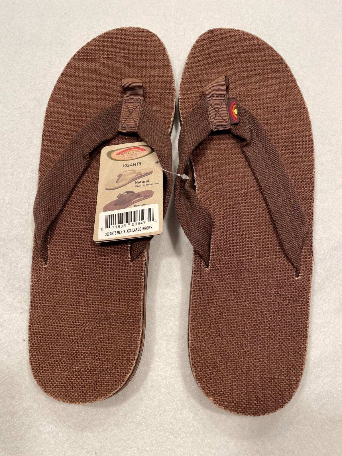 Rainbow Sandals Men's XXX Large (13.5-15) Hemp Flip Flop Brown Narrow Strap  NWT 871836008474 | eBay