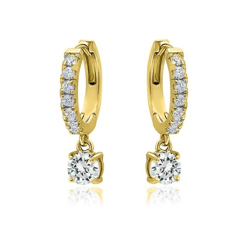 Mujeres Moda Pendientes Joyería Transparente Circón Niñas Transparente Huggie Aro Redondo - Imagen 10 de 11