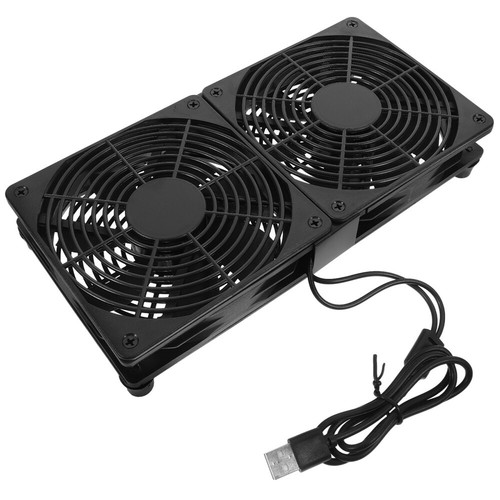 Double ventilateur radiateur machine outil ventilateur refroidissement boîtier PC ordinateur USB - Photo 2/12