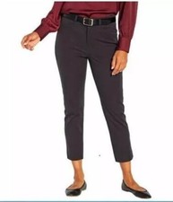 NWT BANANA REPUBLIC 1673692 BLACK SLIM-STRAIGHT 26" CROPPED PANTS SZ 12 G477