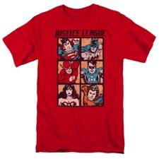 Justice League Of America "Rough Panels" Tee - Regular or Tank - to 5X