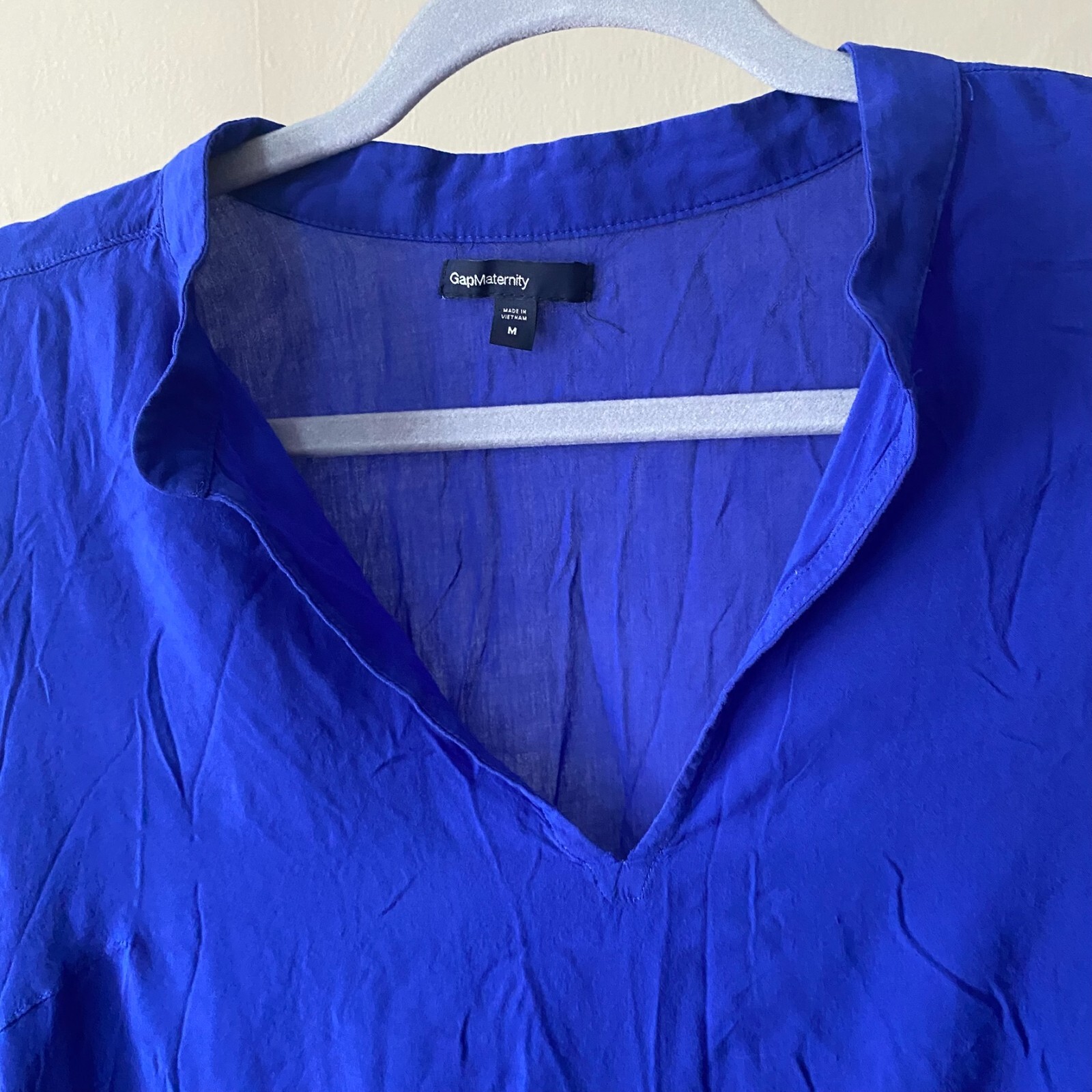 GAP Maternity Shirt Size Medium Blue Long Sleeve … - image 4