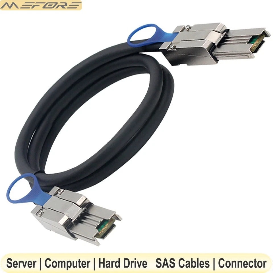 SFF-8088 to SFF-8088 External Mini SAS Cable 6Gbps SAS2.0 26Pin Hybrid HD Cable - Image 2 of 4