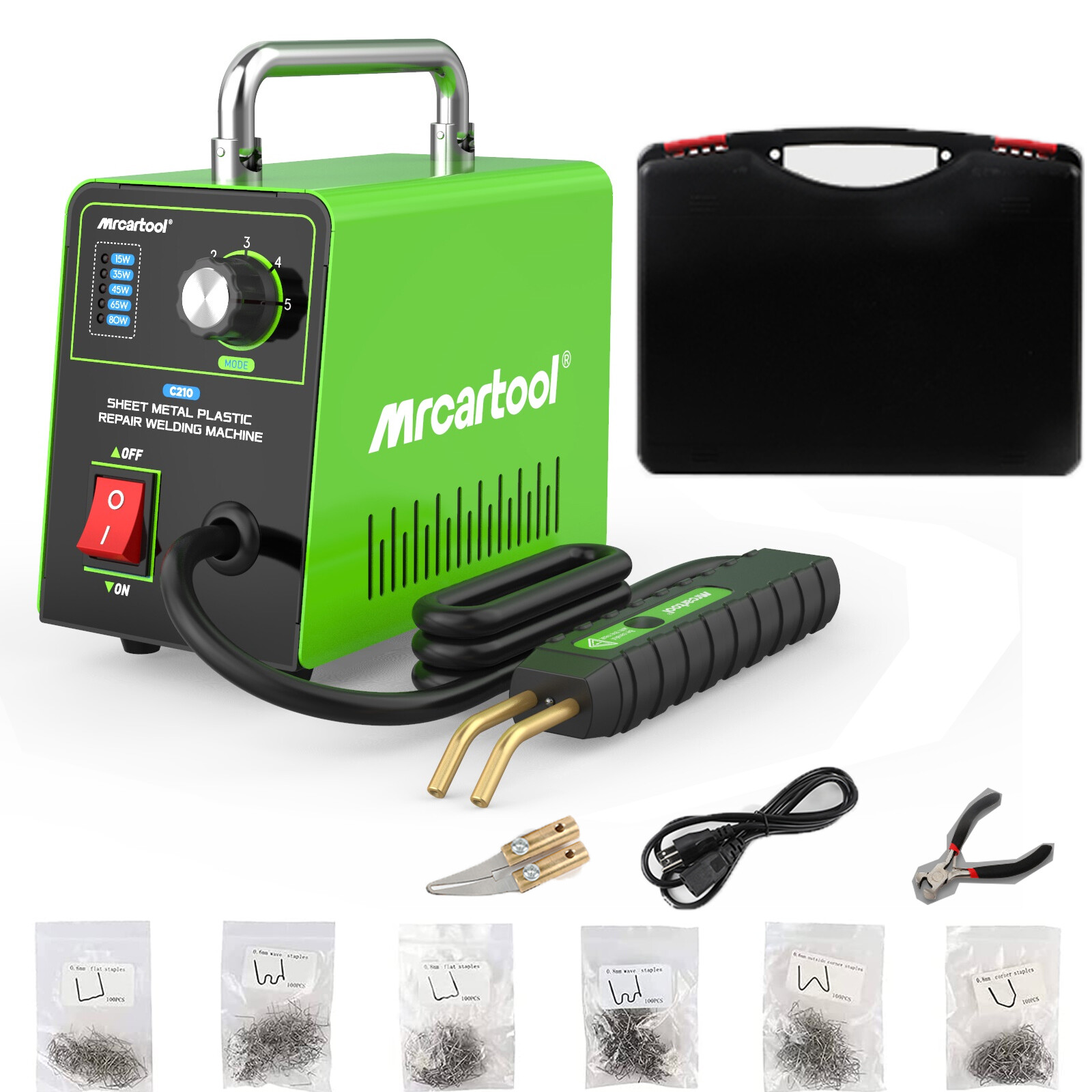 GHRTGR-960-V Grey Plastic Welder Kit 110V With LED Lights With 200 Hot Staples Pliers Car Bumper Plastic Welding Plastic Gas Tank Repair Great Automotive Tools - View #4