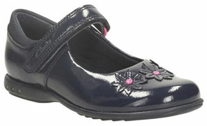 girls navy patent shoes
