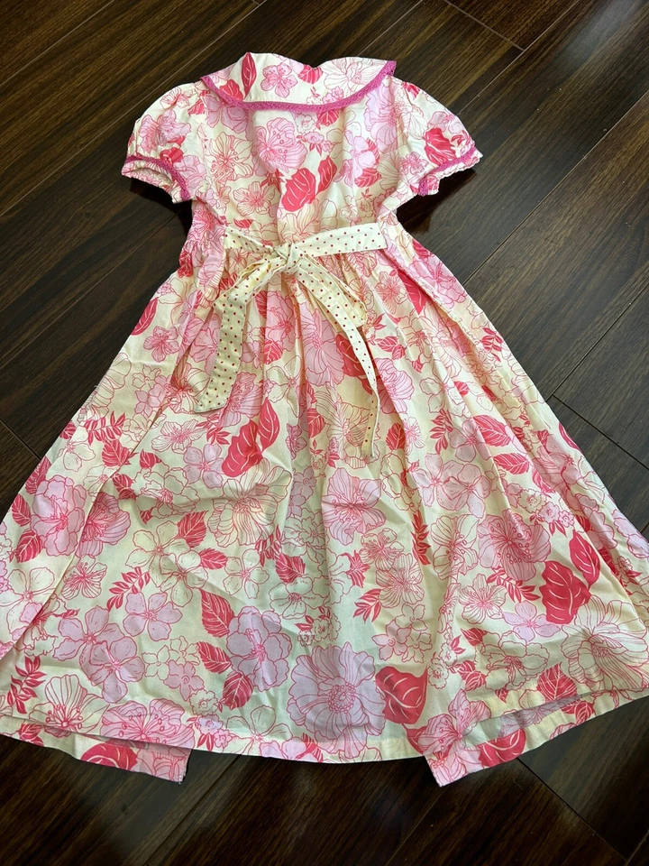 Vestido de manga corta April Cornell para niñas talla 3/4 amarillo rosa floral usado en excelente estado precioso Foto 2 de 4